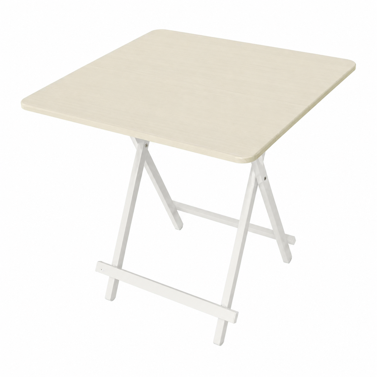 Mesa auxiliar plegable de 70 × 70 cm vista en perspectiva