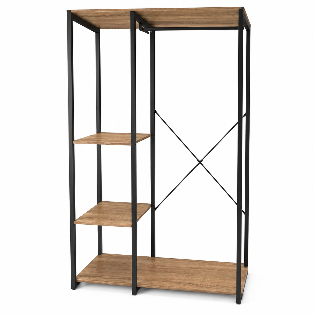 Vestidor abierto de 90 cm vacío sobre fondo blanco