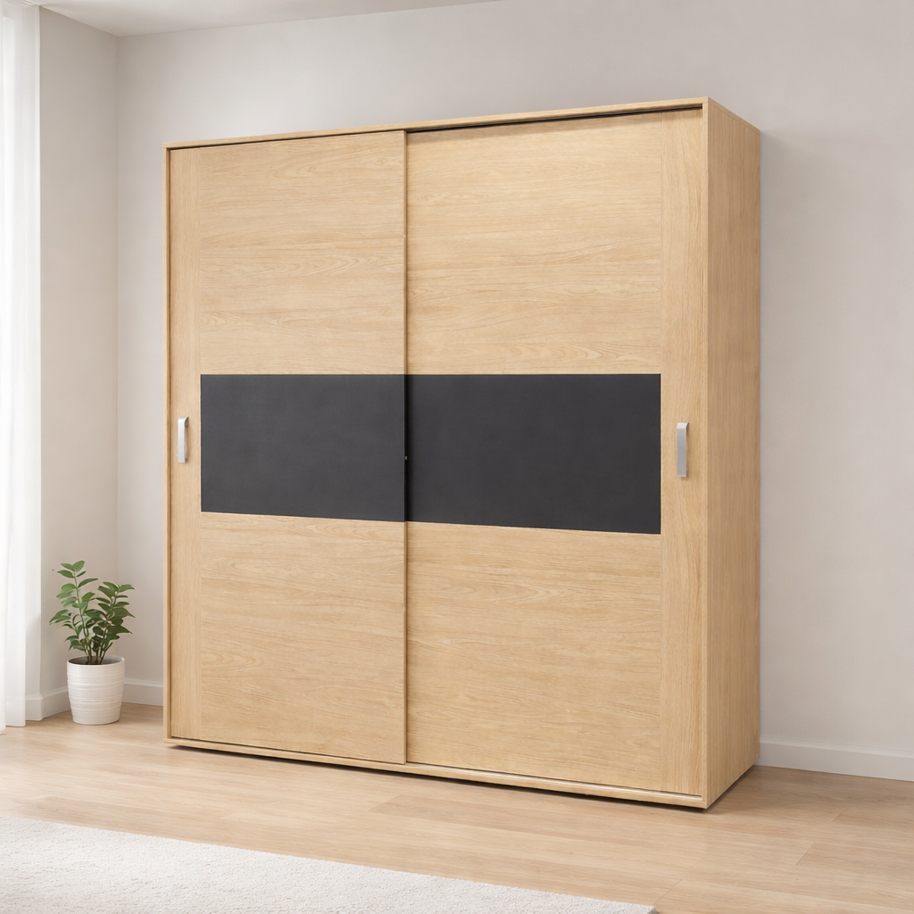 Armario Love de puertas correderas · Cambria · Cambria/Negro