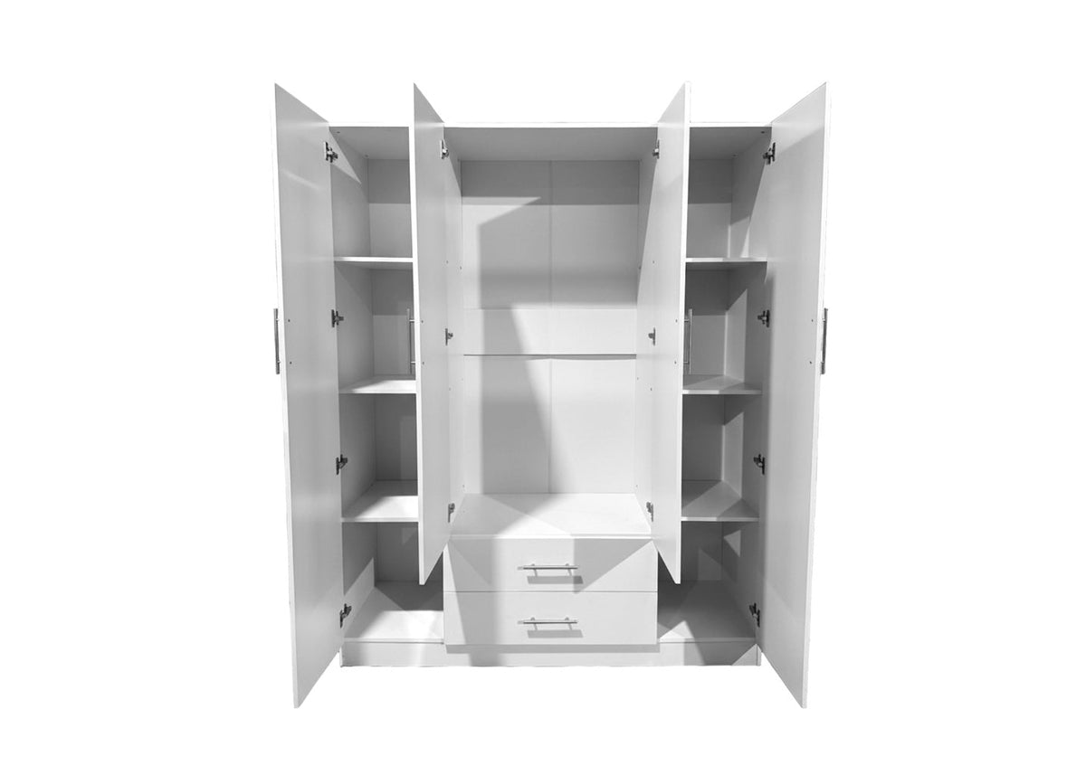 Detalle del armario W-15 blanco de cuatro puertas