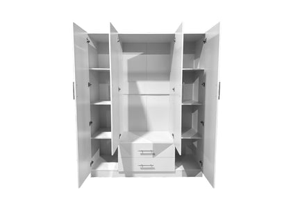 Detalle del armario W-15 blanco de cuatro puertas