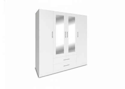 Armario W-15 blanco con espejo visto en perspectiva