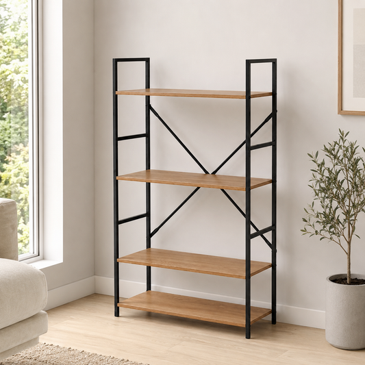 Estantería industrial de 4 niveles · 112 cm
