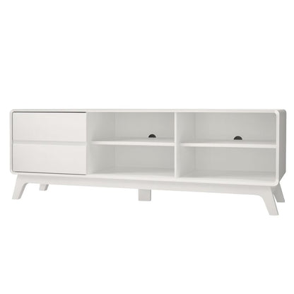 Mueble de TV blanco con dos cajones · 151 cm · Snow White
