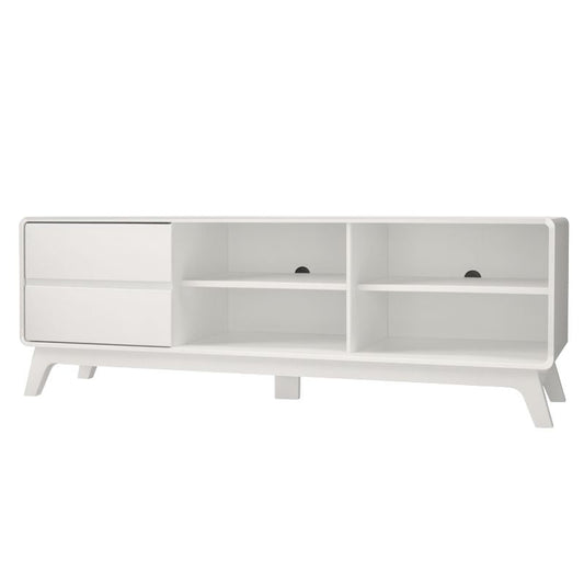 Mueble de TV blanco con dos cajones · 151 cm · Snow White