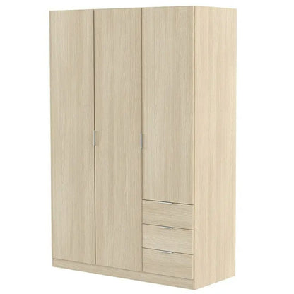 Armario LCX323 de tres puertas y tres cajones · Roble