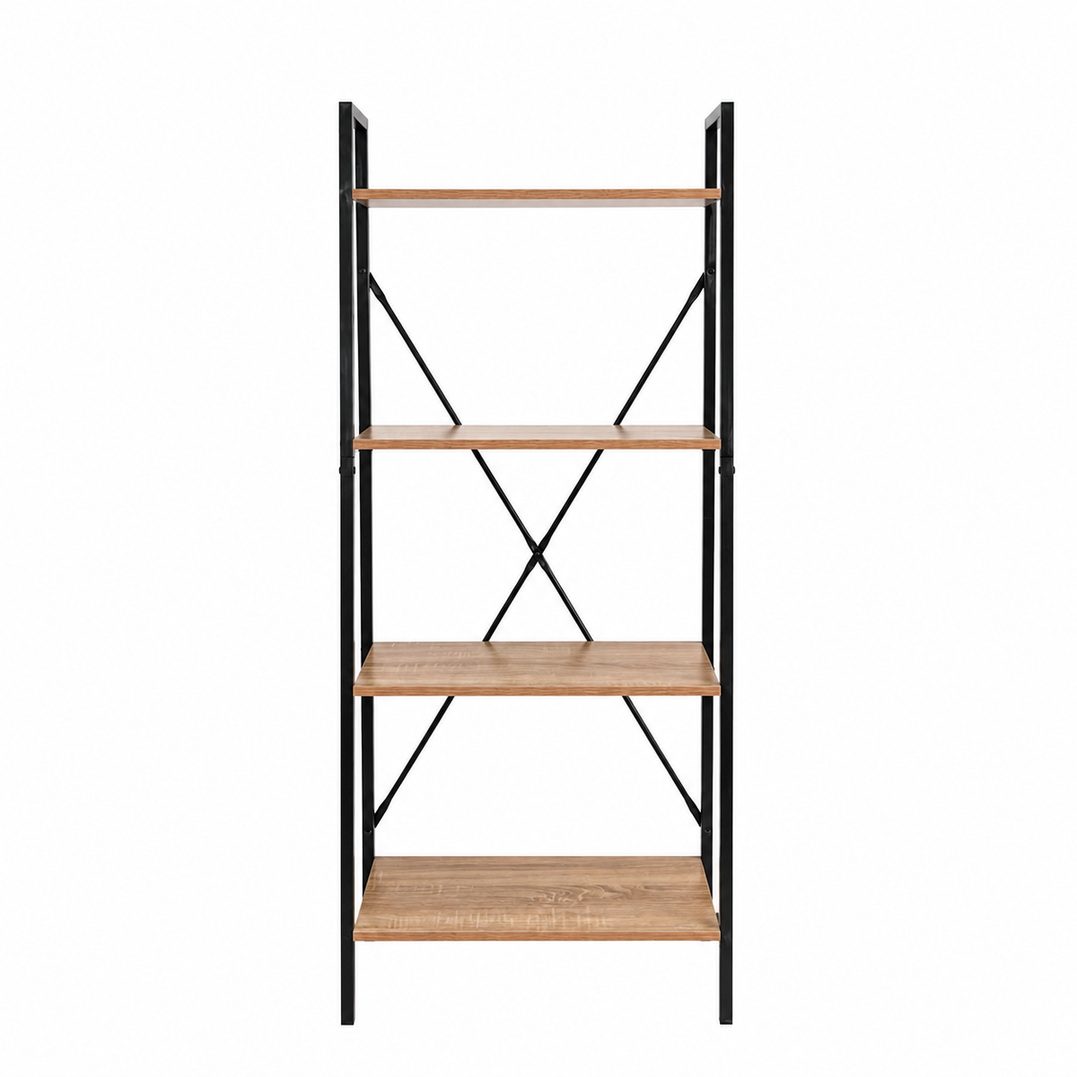 Estantería industrial de 148 cm vacía sobre fondo blanco