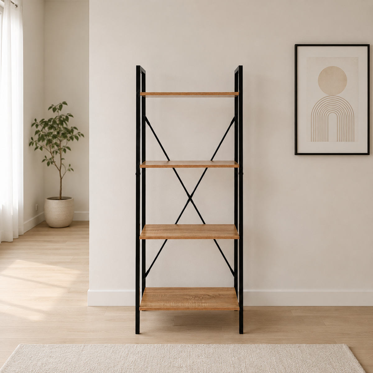 Estantería industrial de 4 niveles · 148 cm